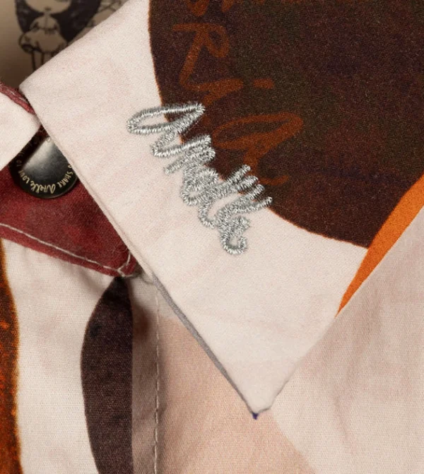 Hot Abito lungo camicia con stampa artistica e cintura Donna Abiti
