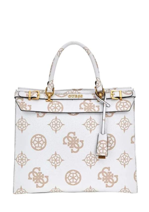 Clearance Borsa a Mano Elegante in Tinta Chiara con Monogramma Donna Borse A Mano