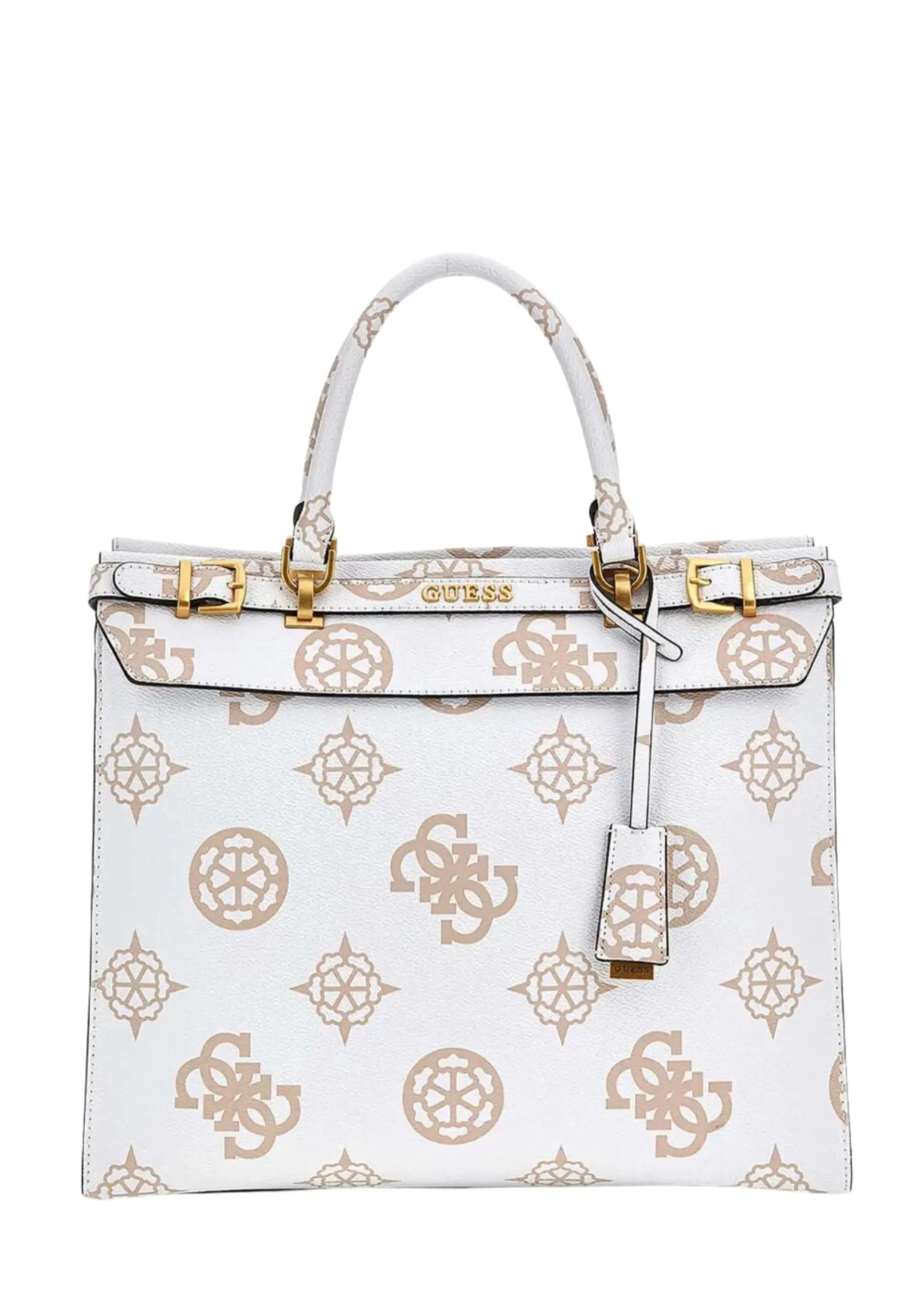borsa_a_mano_elegante_gue_5.webp Clearance Borsa a Mano Elegante in Tinta Chiara con Monogramma Donna Borse A Mano