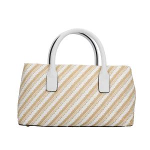 Discount Borsa a mano con effetto intrecciato e charm decorativo Donna Borse A Mano