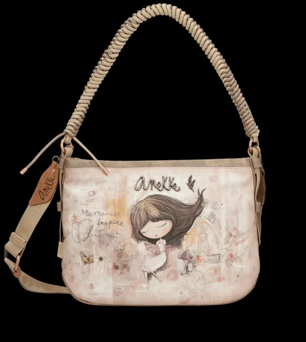 New Borsa a spalla con tracolla intrecciata e design artistico Donna Borse A Spalla