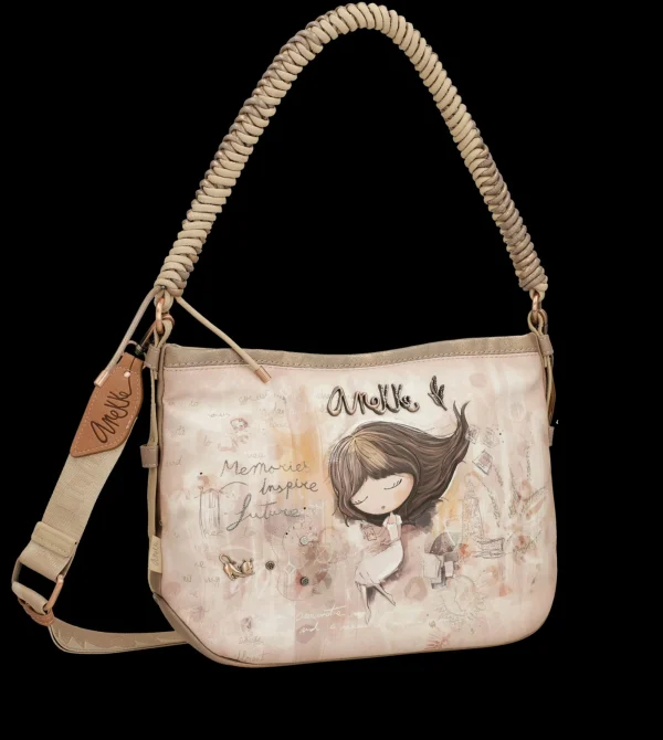 New Borsa a spalla con tracolla intrecciata e design artistico Donna Borse A Spalla
