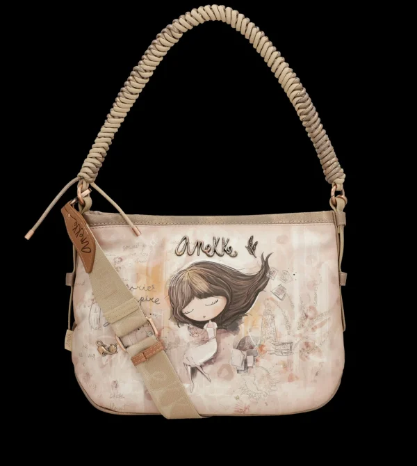 New Borsa a spalla con tracolla intrecciata e design artistico Donna Borse A Spalla