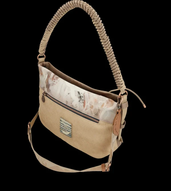 New Borsa a spalla con tracolla intrecciata e design artistico Donna Borse A Spalla