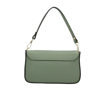 Fashion Borsa a spalla con chiusura con bottoncino in vera pelle Donna Borse A Spalla