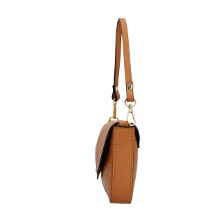Fashion Borsa a spalla con chiusura con bottoncino in vera pelle Donna Borse A Spalla