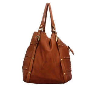 Best Borsa a spalla con ricami a contrastro Donna Borse A Spalla