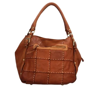 Best Borsa a spalla con ricami a contrastro Donna Borse A Spalla