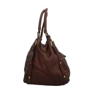 Best Borsa a spalla con ricami a contrastro Donna Borse A Spalla