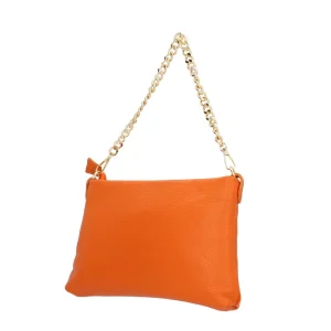 Clearance Borsa a spalla in vera pelle con catena Donna Borse A Spalla