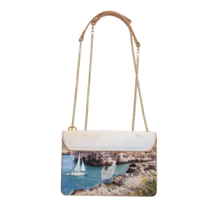Discount Borsa a spalla YNot con stampa artistica e catena dorata Donna Borse A Spalla