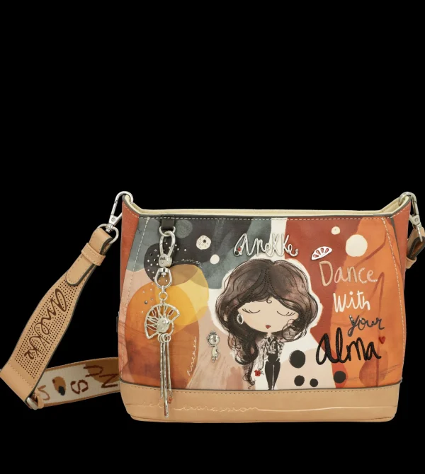 Clearance Borsa a tracolla compatta con stampa artistica e dettagli raffinati Donna Borse A Tracolla