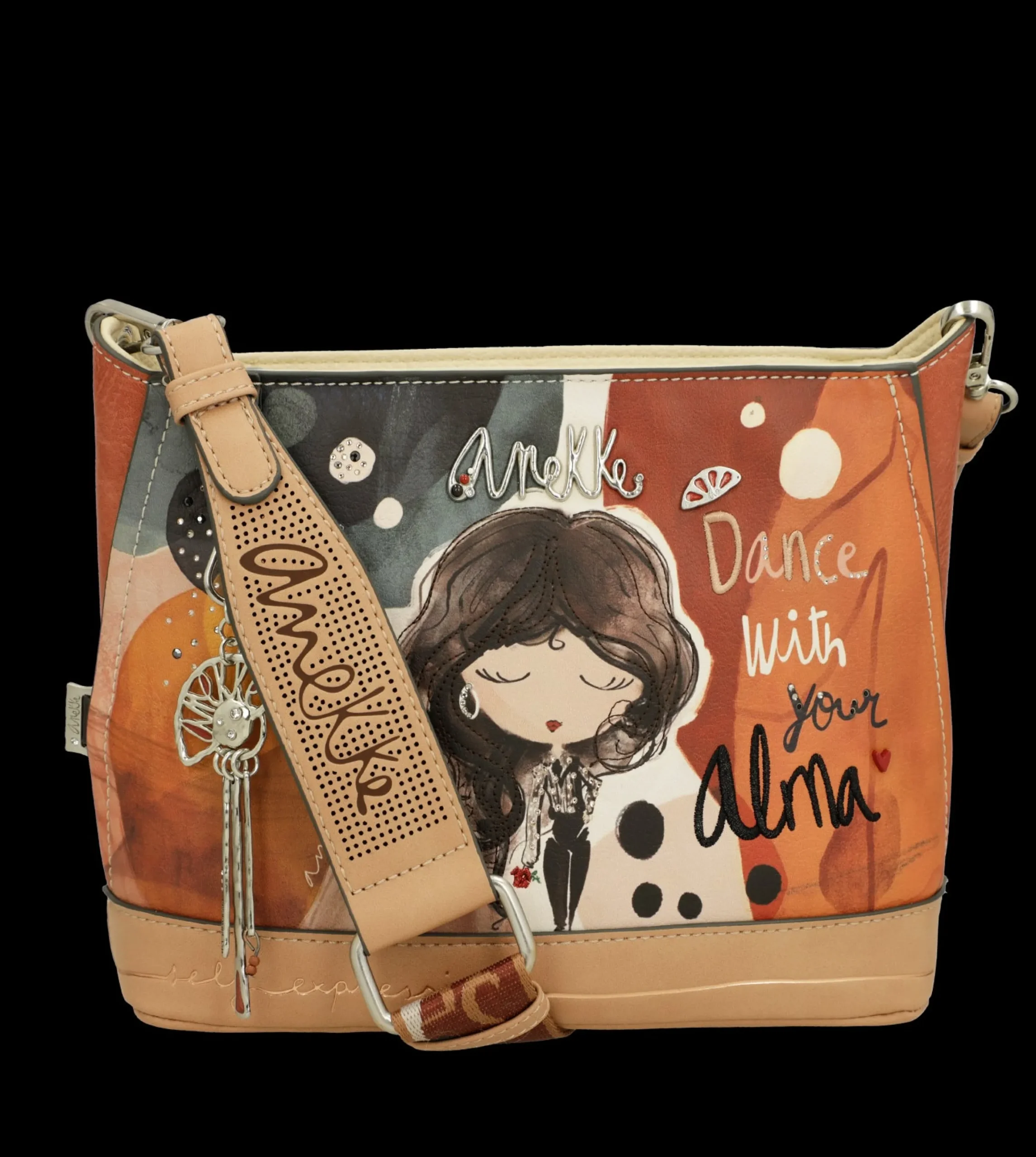 borsa_a_tracolla_anekke_c_1-3.webp Clearance Borsa a tracolla compatta con stampa artistica e dettagli raffinati Donna Borse A Tracolla