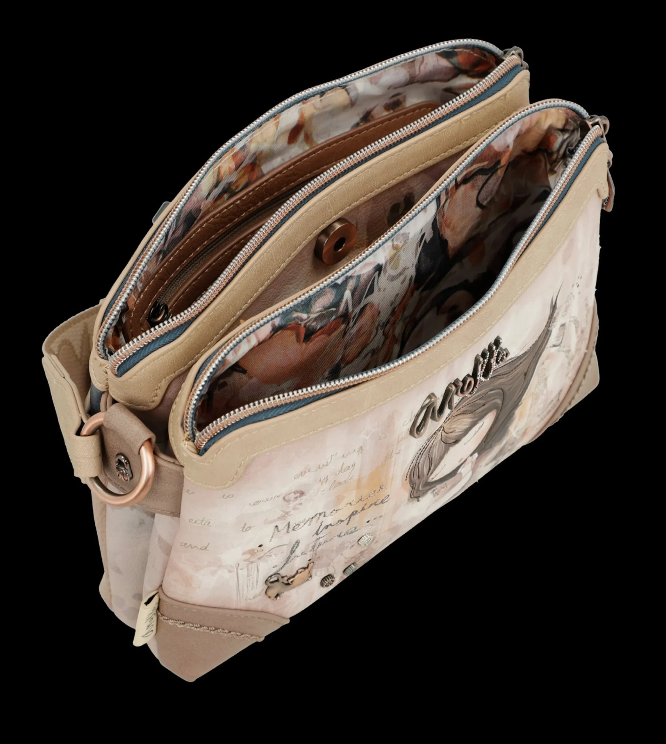 borsa_a_tracolla_anekke_c_3-7.webp Outlet Borsa a tracolla compatta e raffinata con illustrazione esclusiva Donna Borse A Tracolla