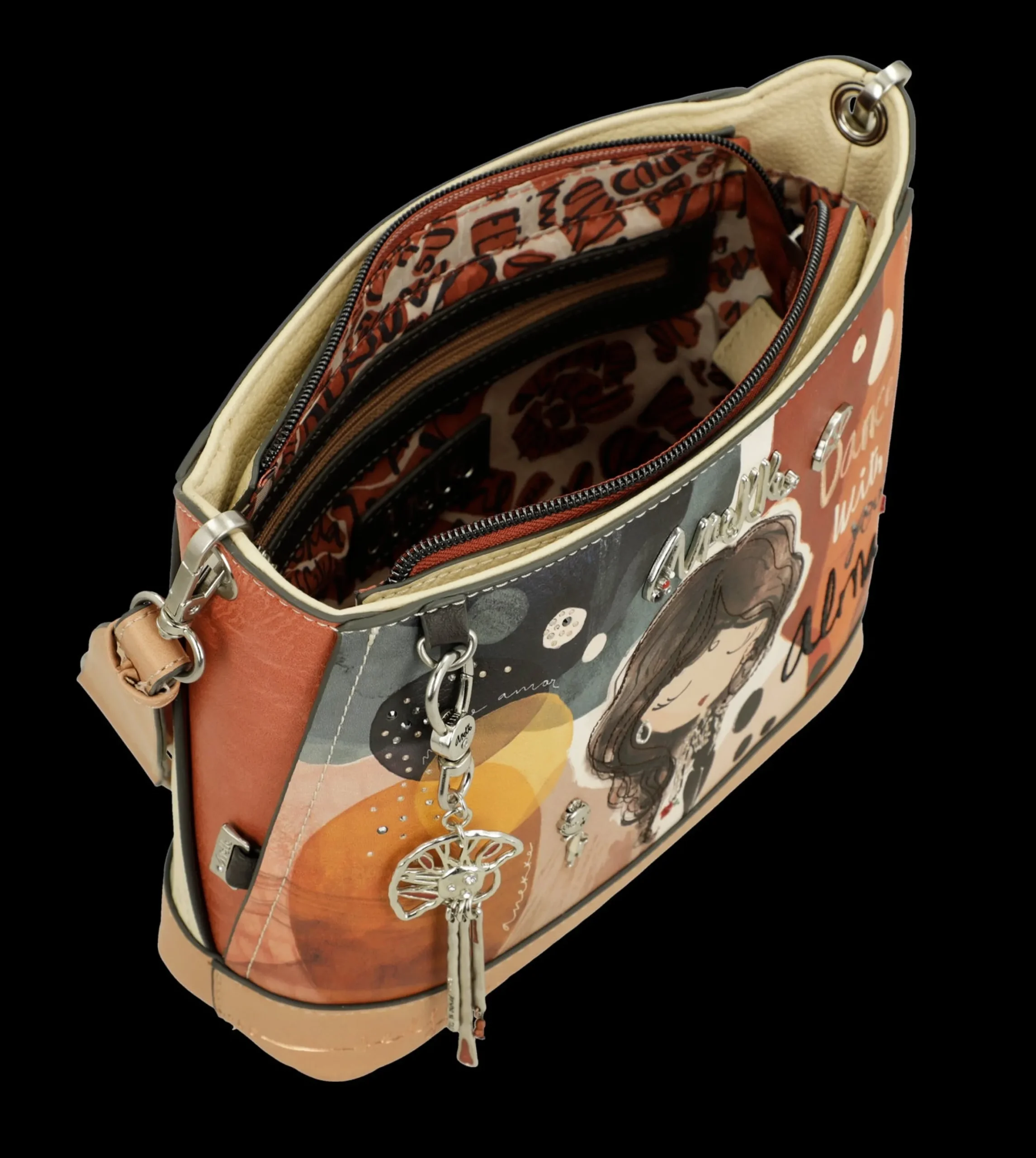 borsa_a_tracolla_anekke_c_4-3.webp Clearance Borsa a tracolla compatta con stampa artistica e dettagli raffinati Donna Borse A Tracolla