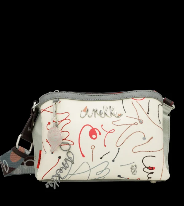 Outlet Borsa a tracolla compatta con design artistico Donna Borse A Spalla
