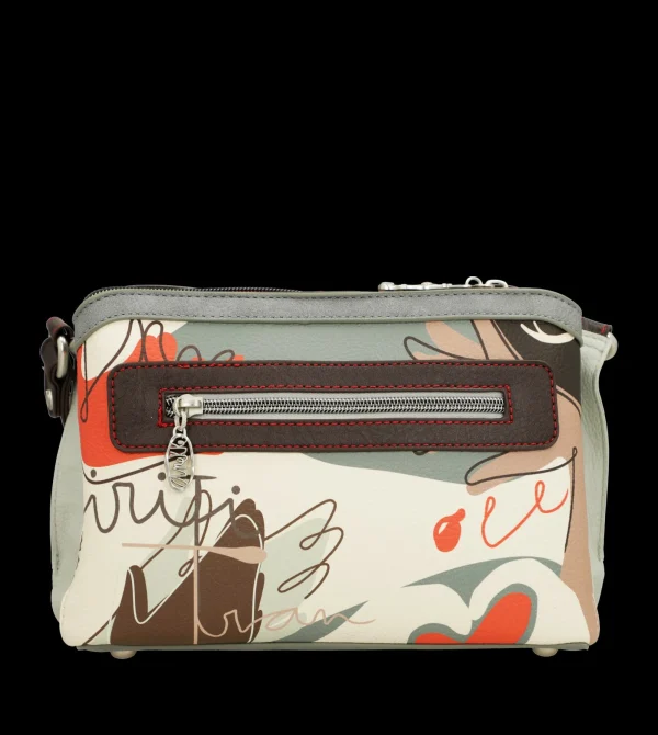 Outlet Borsa a tracolla compatta con design artistico Donna Borse A Spalla