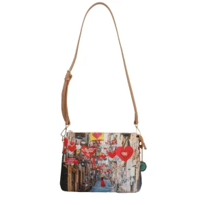 New Borsa a tracolla con chiusura zip Y Not Napoli Love Donna Borse A Tracolla