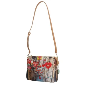 New Borsa a tracolla con chiusura zip Y Not Napoli Love Donna Borse A Tracolla