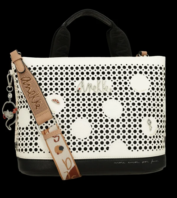Clearance Borsa a mano con trafori e tracolla regolabile Donna Borse A Mano