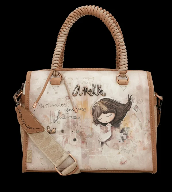 Fashion Borsa con manici intrecciati e design romantico Donna Borse A Mano