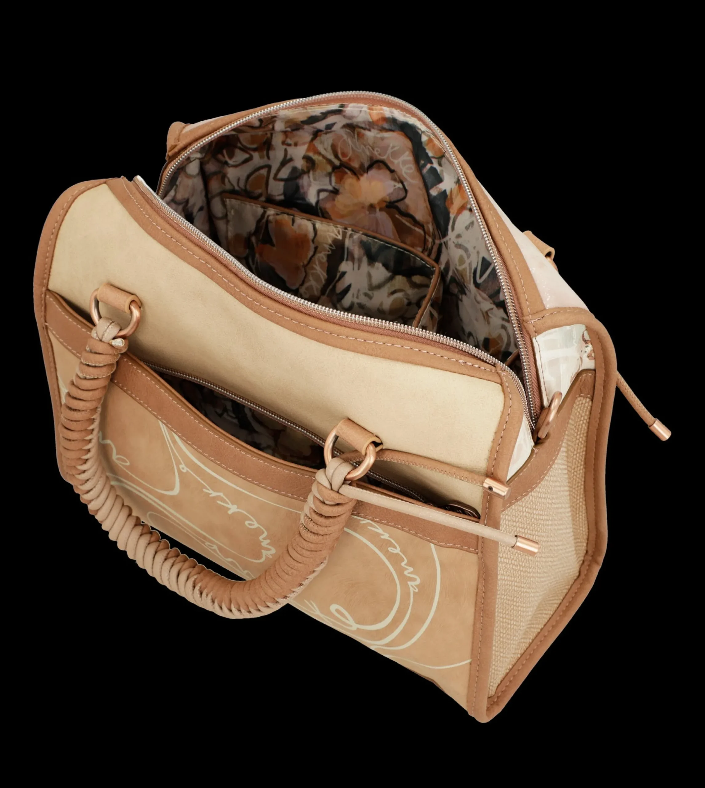 borsa_anekke_con_manici_i_4.webp Fashion Borsa con manici intrecciati e design romantico Donna Borse A Mano