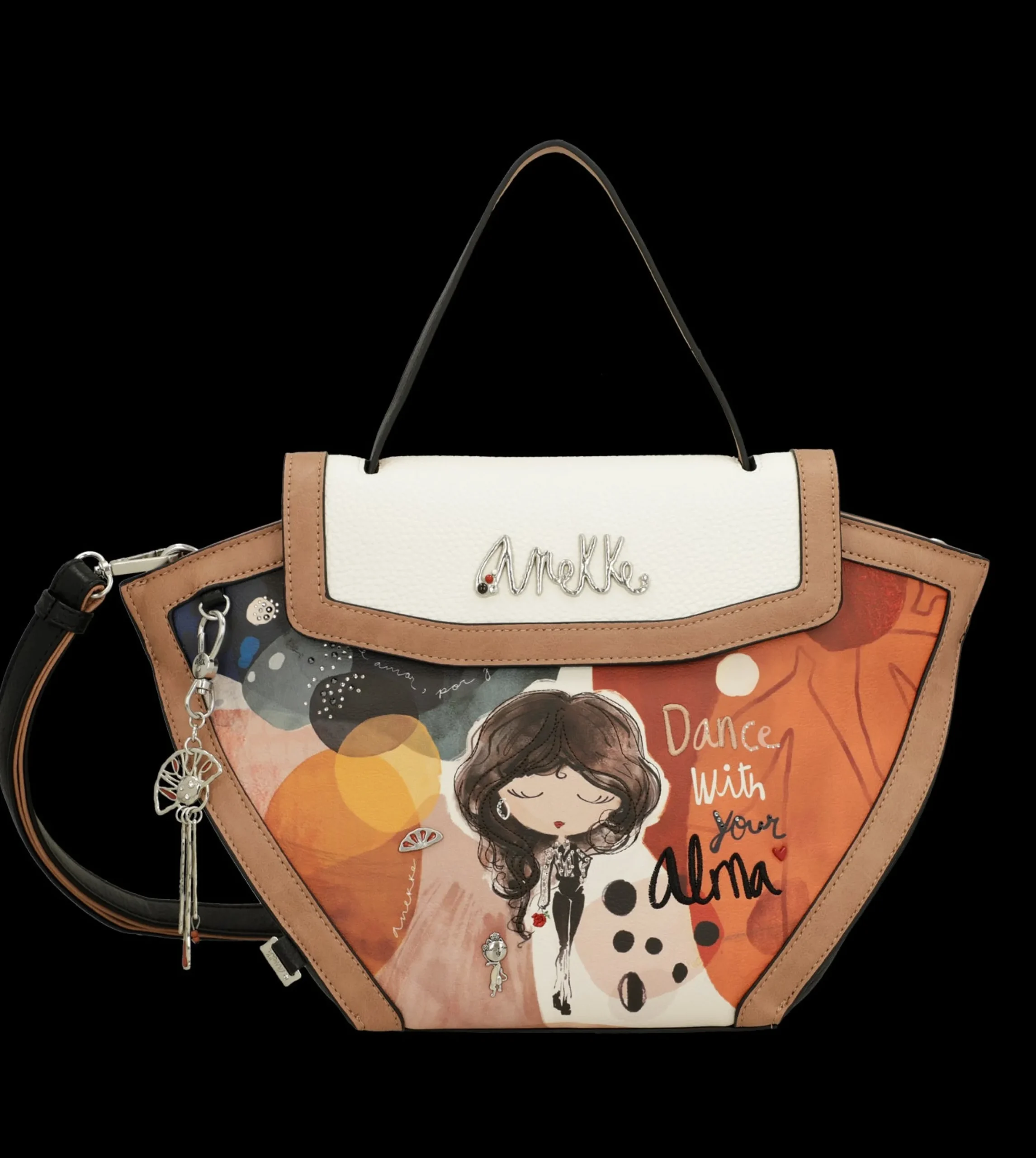 borsa_anekke_con_patta_e__0.webp New Borsa con patta e stampa ispirata alla danza Donna Borse Shopping