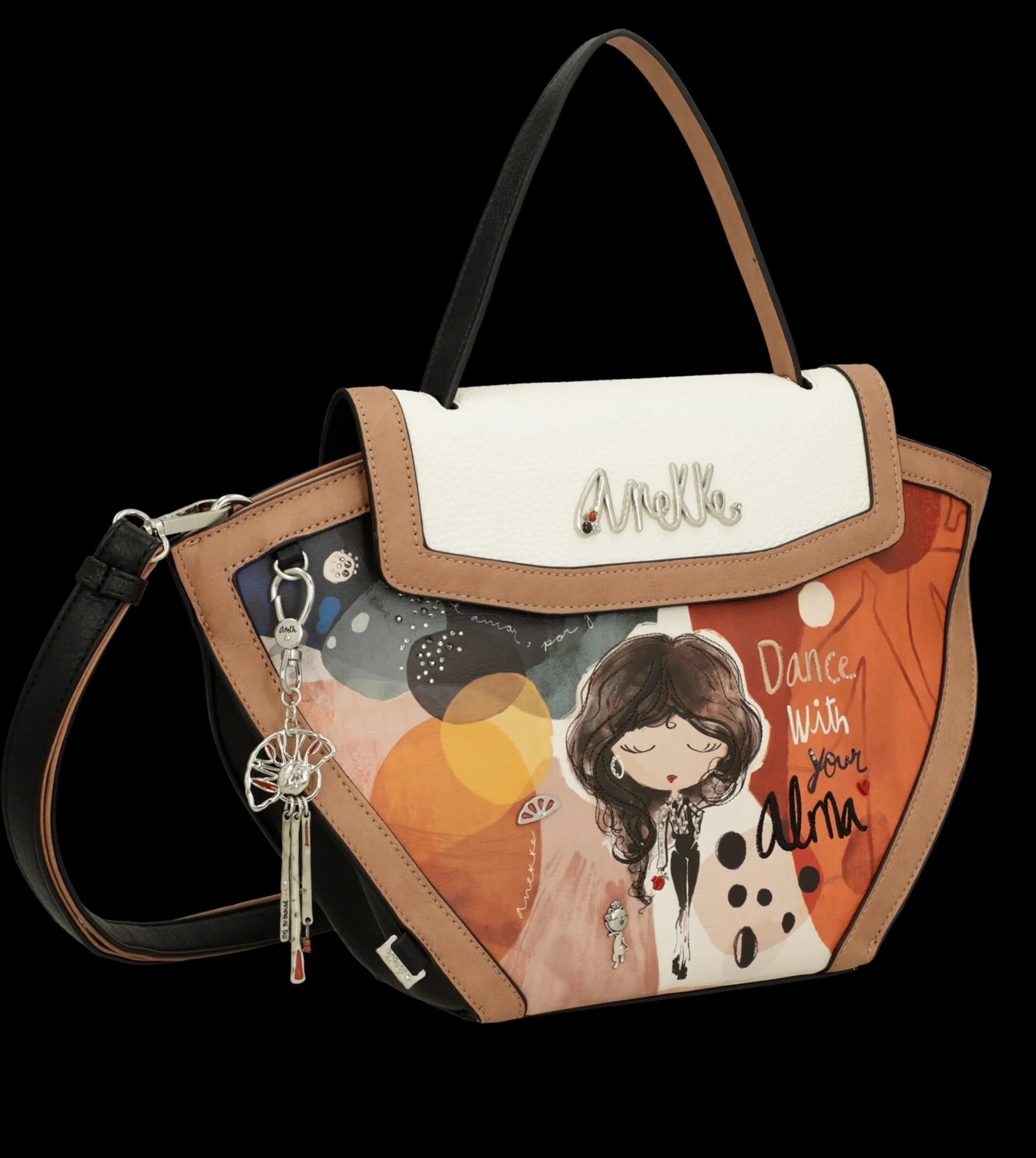 borsa_anekke_con_patta_e__2.webp New Borsa con patta e stampa ispirata alla danza Donna Borse Shopping