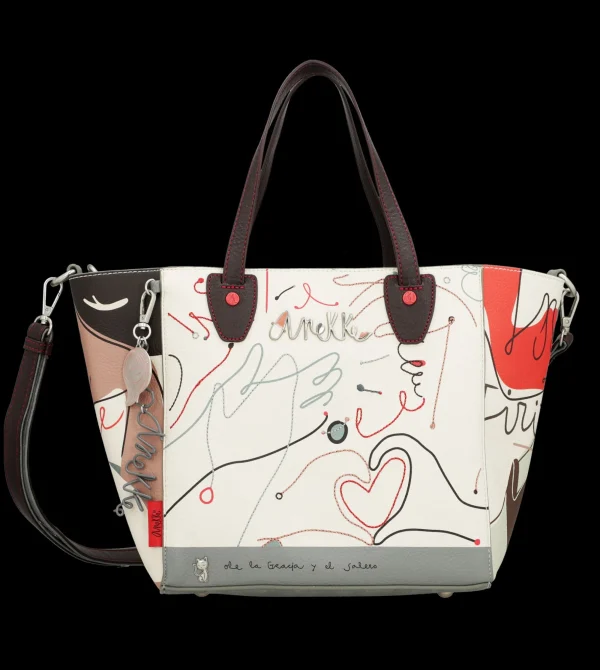 Hot Borsa dallo stile artistico con doppio manico Donna Borse Shopping