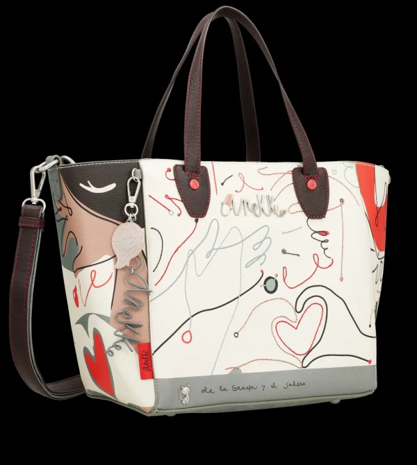 Hot Borsa dallo stile artistico con doppio manico Donna Borse Shopping