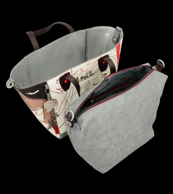 Hot Borsa dallo stile artistico con doppio manico Donna Borse Shopping