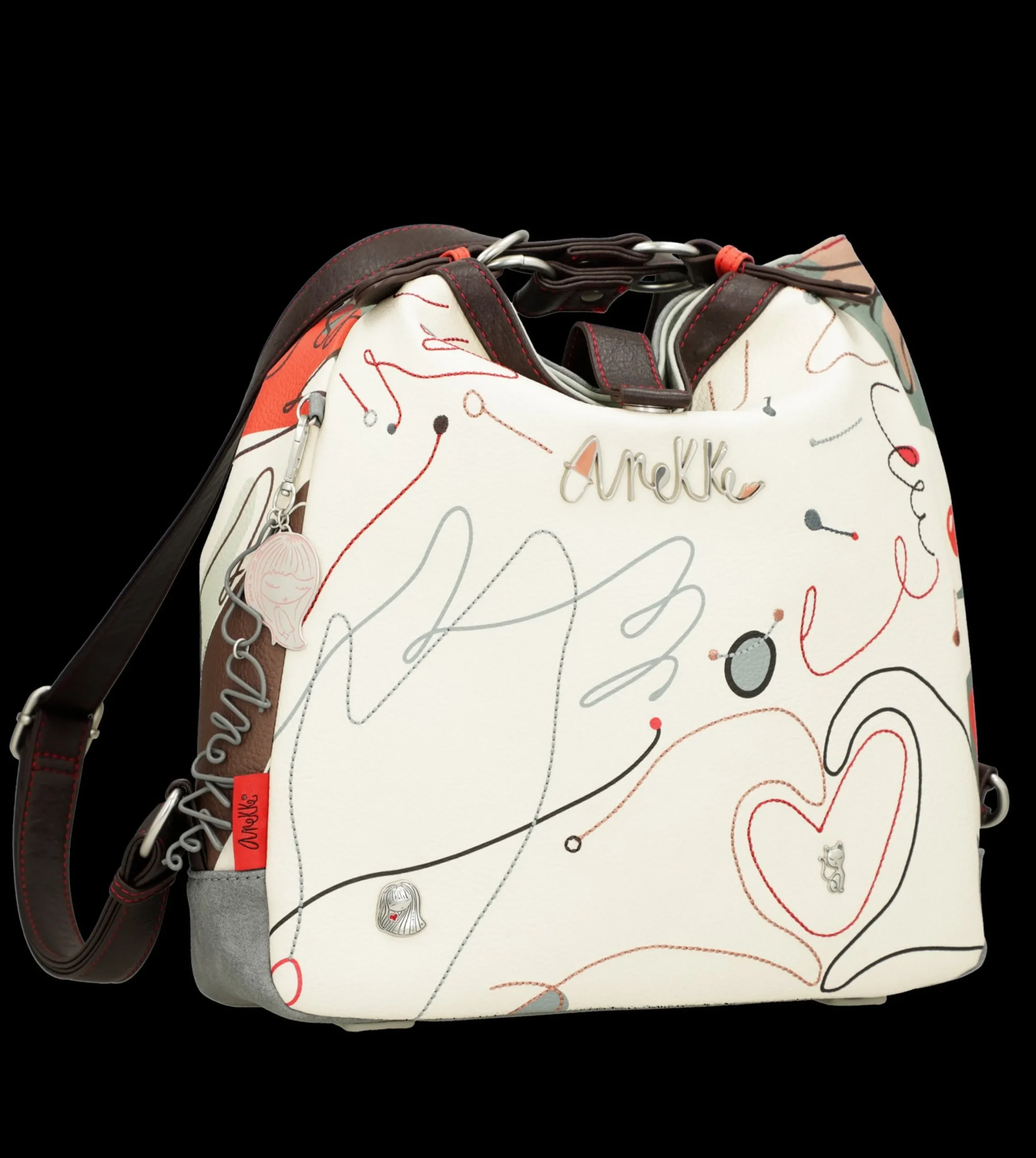 borsa_anekke_versatile_co_2.webp Outlet Borsa versatile con doppio utilizzo e design artistico Donna Borse A Spalla