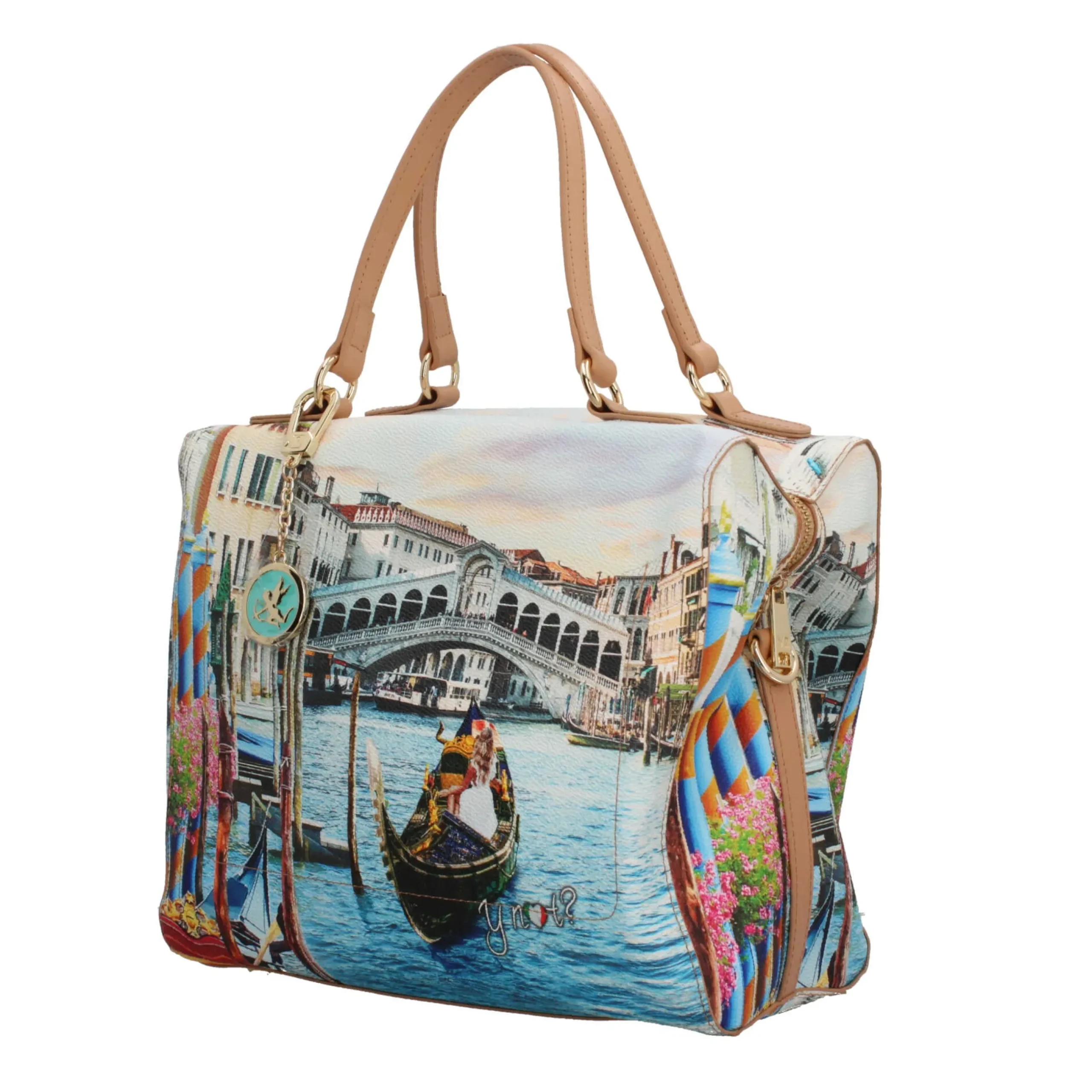 borsa_bauletto_ynot_con_s_1.webp Discount Borsa bauletto YNot con stampa artistica e tracolla regolabile Donna Borse A Mano