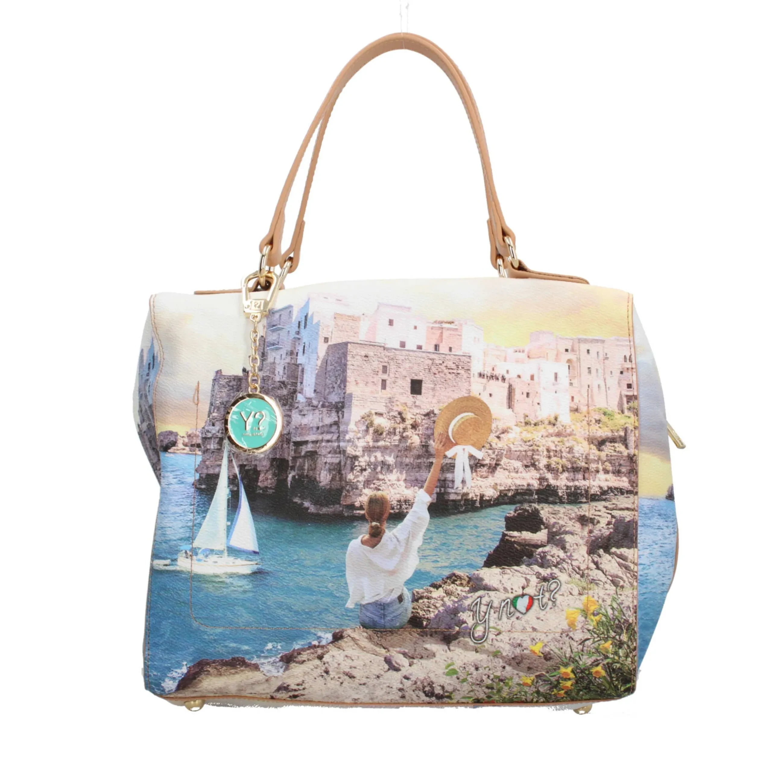 borsa_bauletto_ynot_con_s_4.webp Discount Borsa bauletto YNot con stampa artistica e tracolla regolabile Donna Borse A Mano