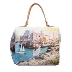 Discount Borsa bauletto YNot con stampa artistica e tracolla regolabile Donna Borse A Mano