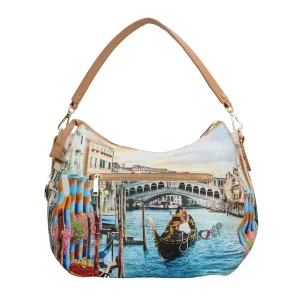 Fashion Borsa hobo YNot con stampa artistica e manico removibile per un look versatile Donna Borse Shopping