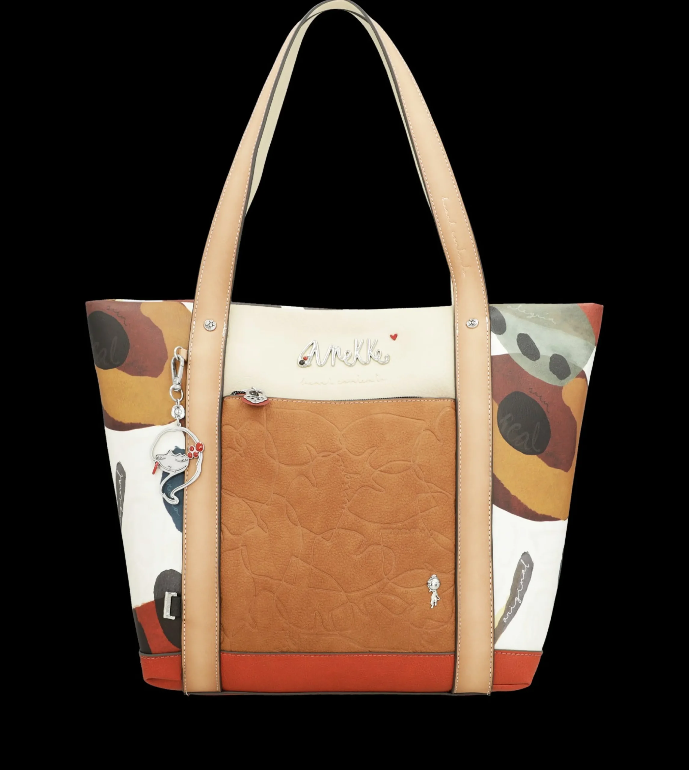 borsa_shopper_anekke_capi_1.webp Sale Borsa shopper capiente con doppio manico e tasca frontale Donna Borse Shopping