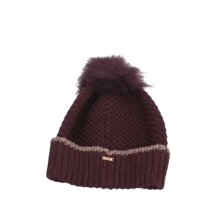 Discount Cappello in maglia con pompon e dettaglio ricamato Donna Cappelli