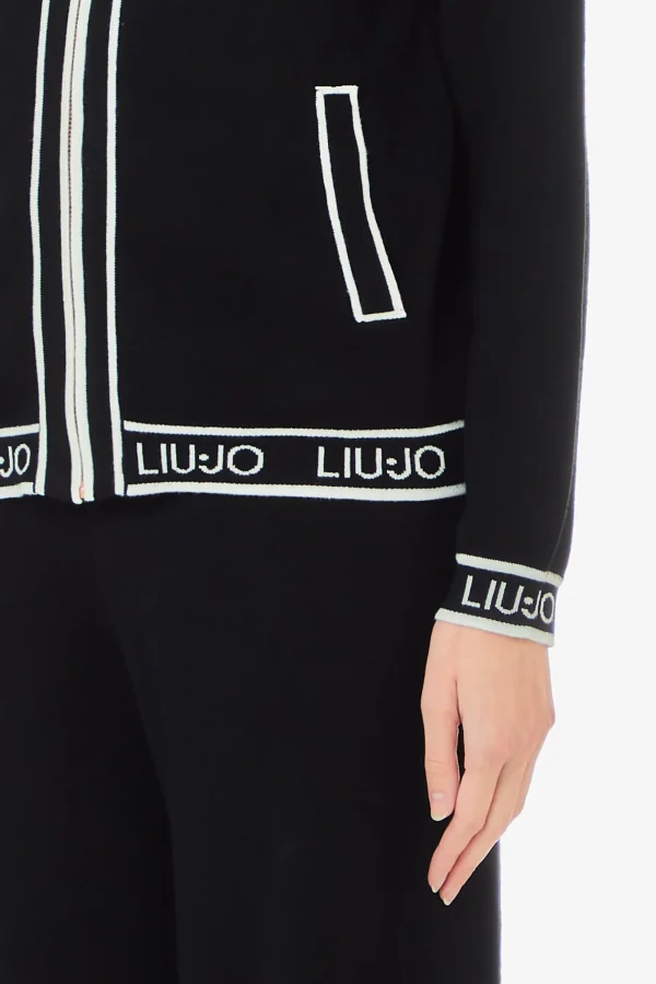 Discount Cardigan in misto seta con zip e dettagli a contrasto di Donna Giacche
