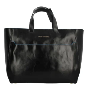 Outlet Cartella Blue Square in Pelle con Doppio Manico Donna Borse Shopping