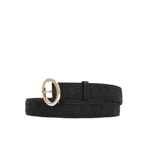 Sale Cintura in Materiale Sintetico con Effetto Testurizzato e Fibbia Circolare Decorativa Donna Cinture