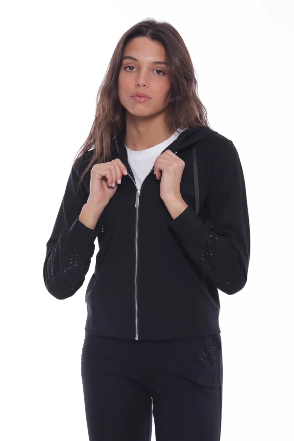 New Felpa con zip e strass Mimi Mua Donna Felpe