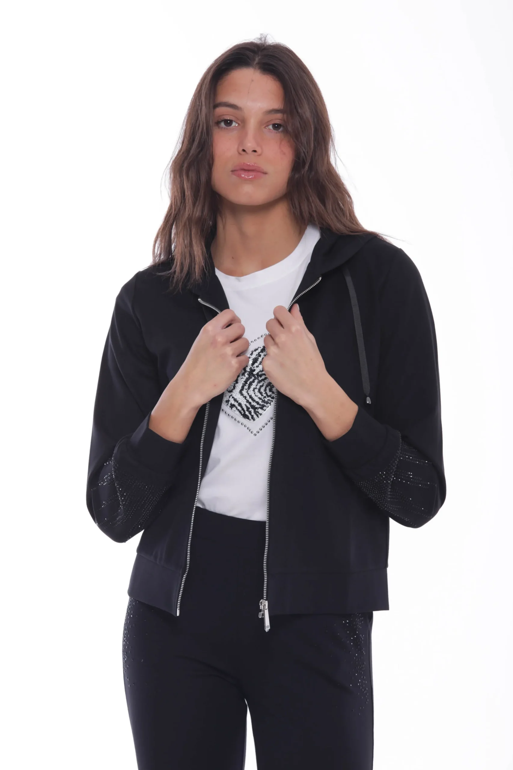 felpa_con_zip_e_strass_mi_1.webp New Felpa con zip e strass Mimi Mua Donna Felpe