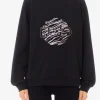 Outlet Felpa girocollo con logo decorato di Donna Maglie