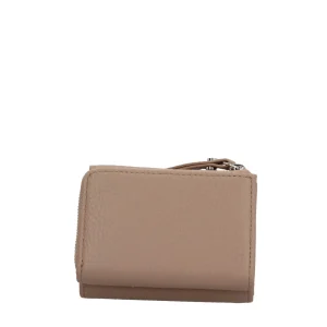 Outlet Compact Wallet - Portafoglio Compatto in Pelle Grana Donna Portafogli