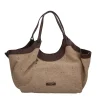 Hot Dua - Borsa Iconica in Tessuto di Lana con Manici in Pelle Donna Borse A Spalla
