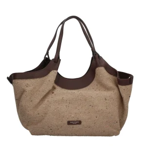 Hot Dua - Borsa Iconica in Tessuto di Lana con Manici in Pelle Donna Borse A Spalla