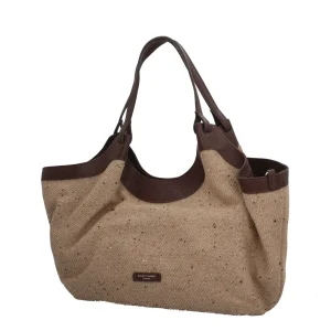 Hot Dua - Borsa Iconica in Tessuto di Lana con Manici in Pelle Donna Borse A Spalla