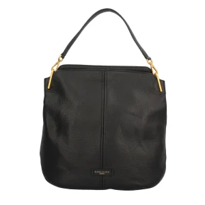 New Leila Hobo Bag in Pelle Martellata con Dettagli Luminosi Donna Borse A Spalla