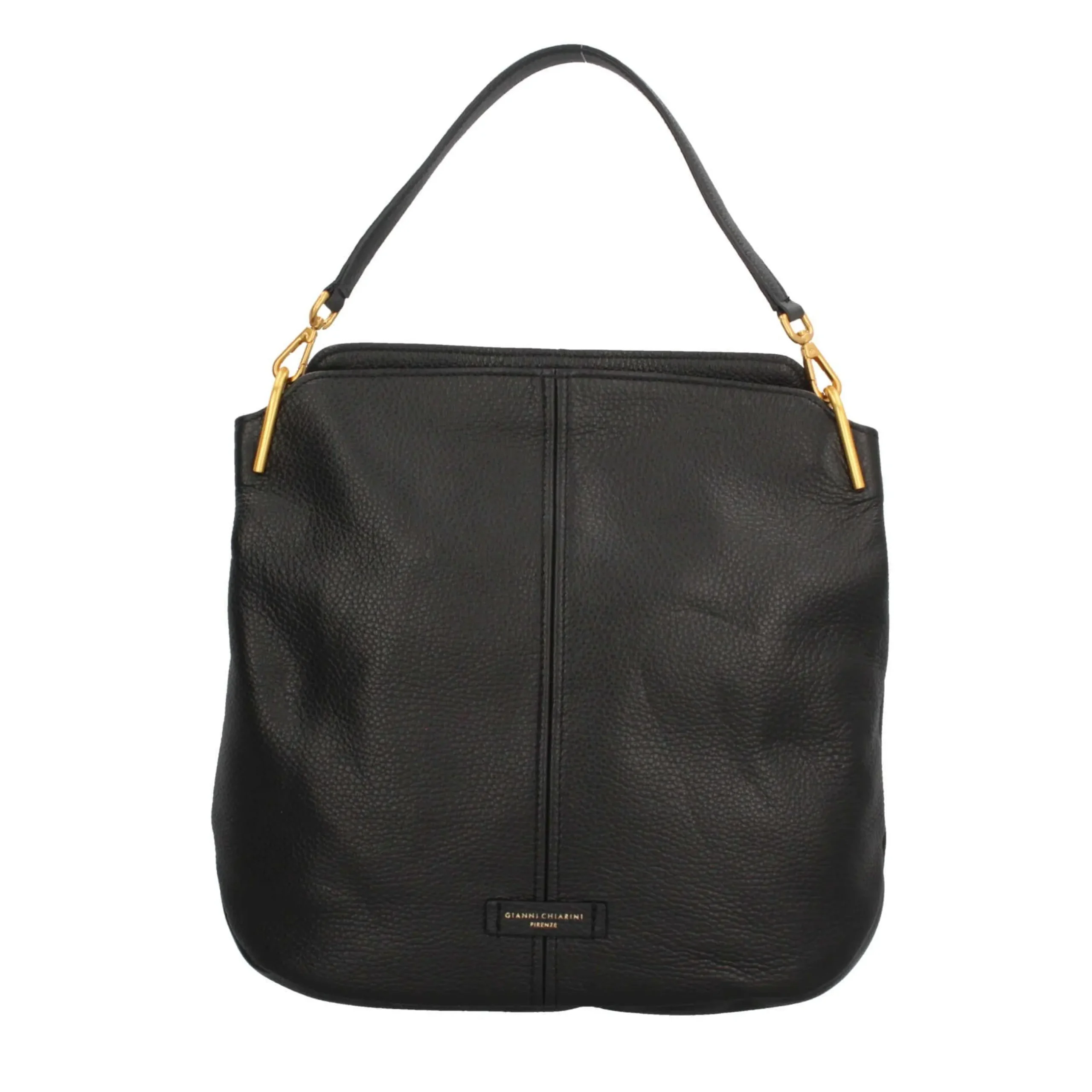 gianni_chiarini_leila_hob_5.webp New Leila Hobo Bag in Pelle Martellata con Dettagli Luminosi Donna Borse A Spalla